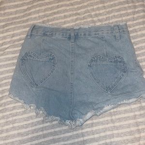 Jean Shorts Shein Heart Pockets